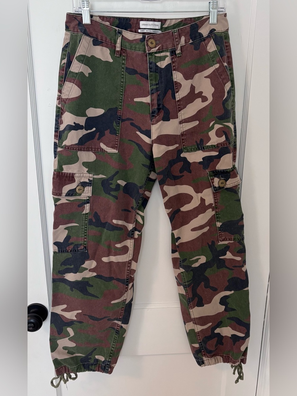 Urban Outfitters  Camo Cargo Pants with draw string hem -Size 8 in Exc condition